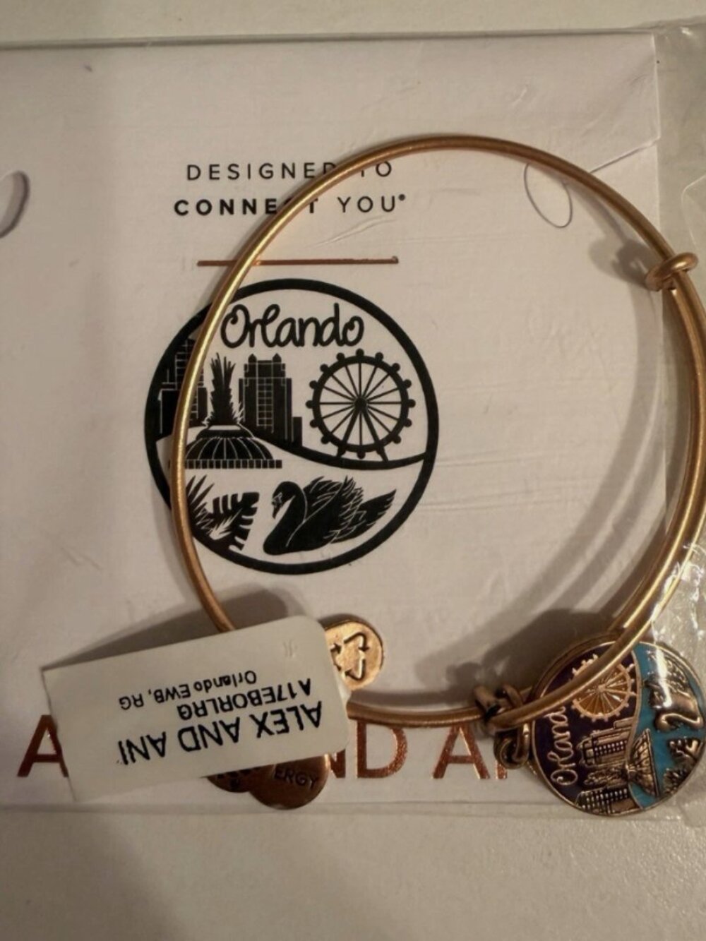 Alex and Ani Orlando The City Beautiful Charm Bangle Bracelet Gold Finish